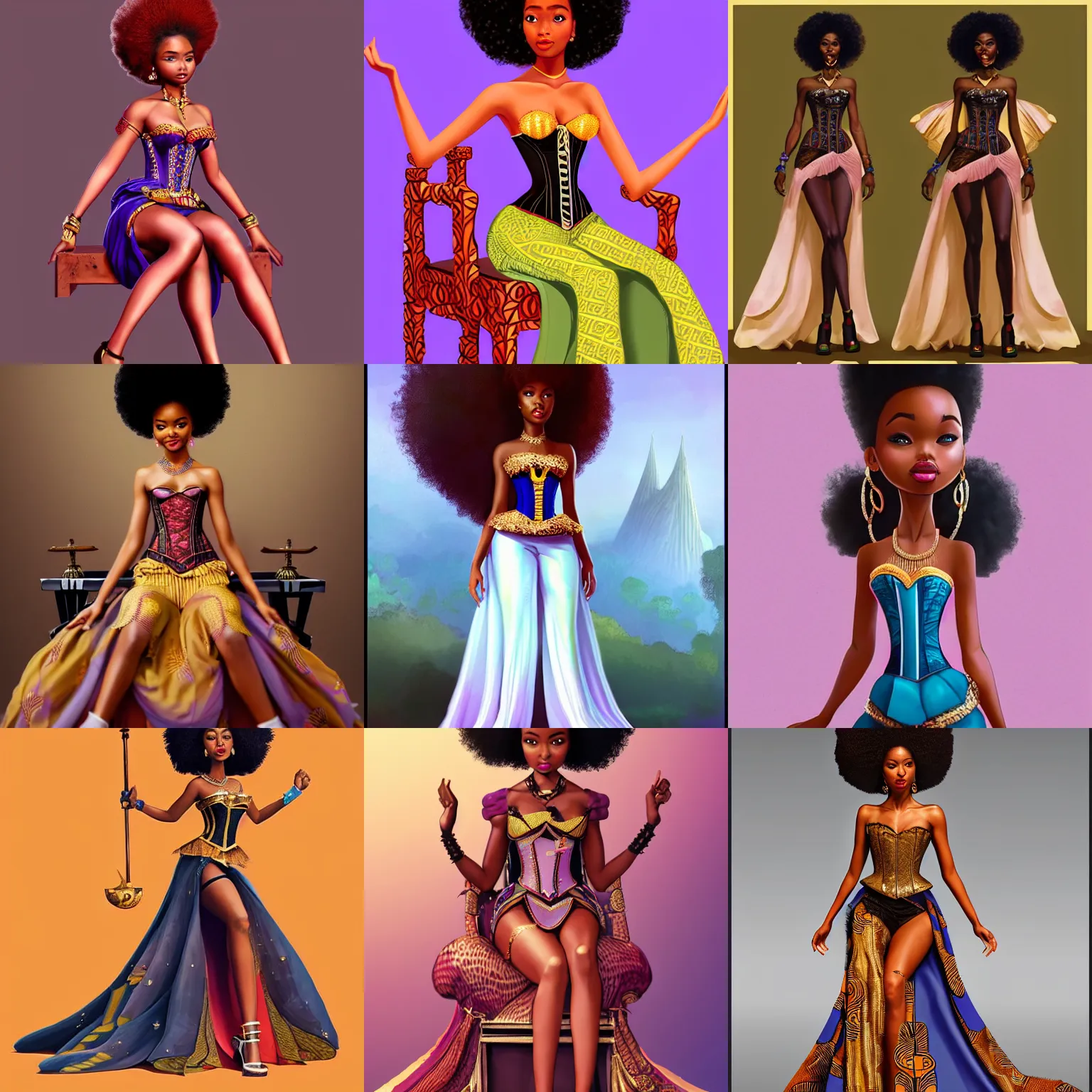 african princess, inspired by yara shahidi with an | Stable Diffusion ...