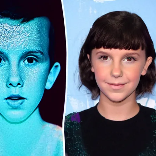 Prompt: Millie Bobby Brown made of water