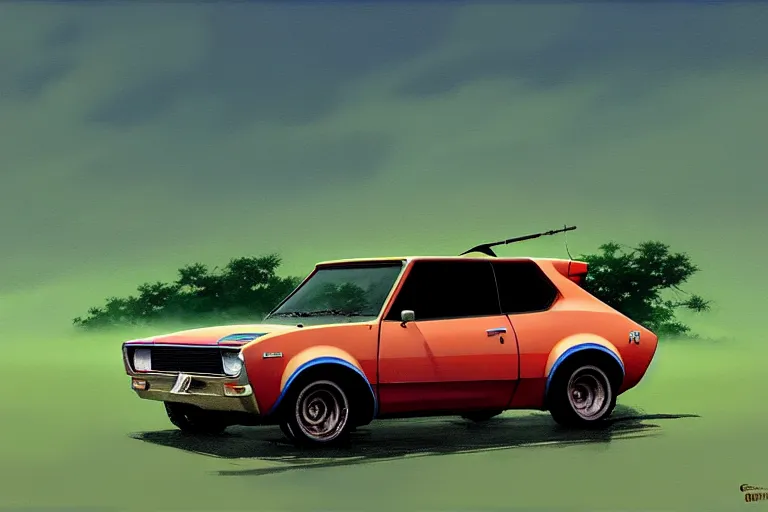 Image similar to amc gremlin, painted by greg rutkowski makoto shinkai takashi takeuchi studio ghibli, akihiko yoshida