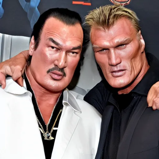 Prompt: steven seagal and dolph lundgren - c 0. 0 0 0 1