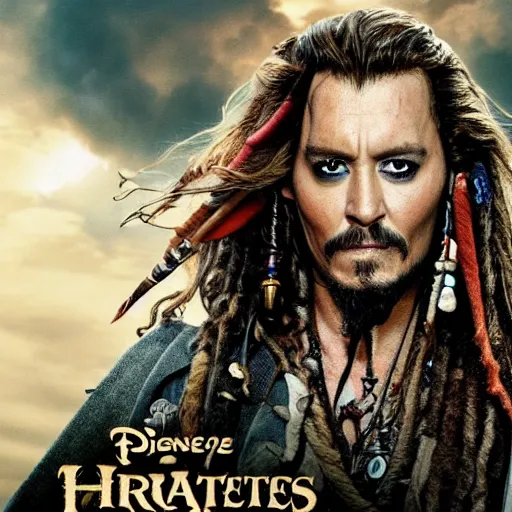 Image similar to tom hiddlestone replacing johnny depp in the lead role in pirates of the caribbean ( 2 0 2 4 ), movie poster