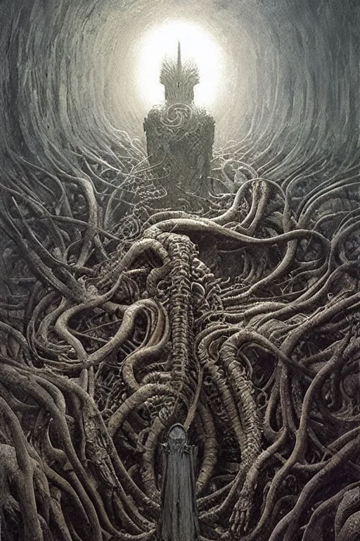 Prompt: eldritch god eating worlds by giger, zdzisław beksinski, greg rutkowski