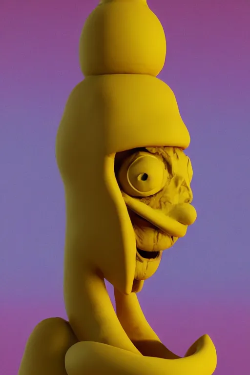 Prompt: clay style 3 d render of abstract sun - headed character'sun head '!!'mason lindroth '!!!!!'hylics style '!!! multimedia, stylized, 3 d graphics, visible fingerprints, clay texture, texture!!! 4 k image