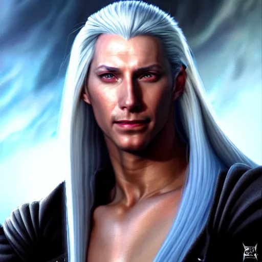 Prompt: a _ fantasy _ style _ portrait _ painting _ of _ sephiroth _ oil _ painting _ unreal _ 5 _ daz. _ rpg _ portrait _ extremely _ detailed _ artgerm _ greg _ rutkowski _ greg