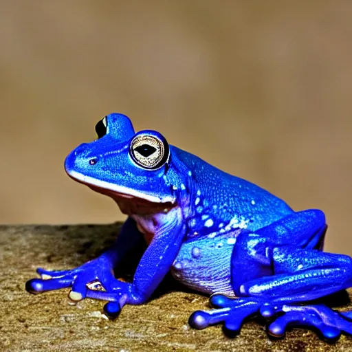 Image similar to a blue frog