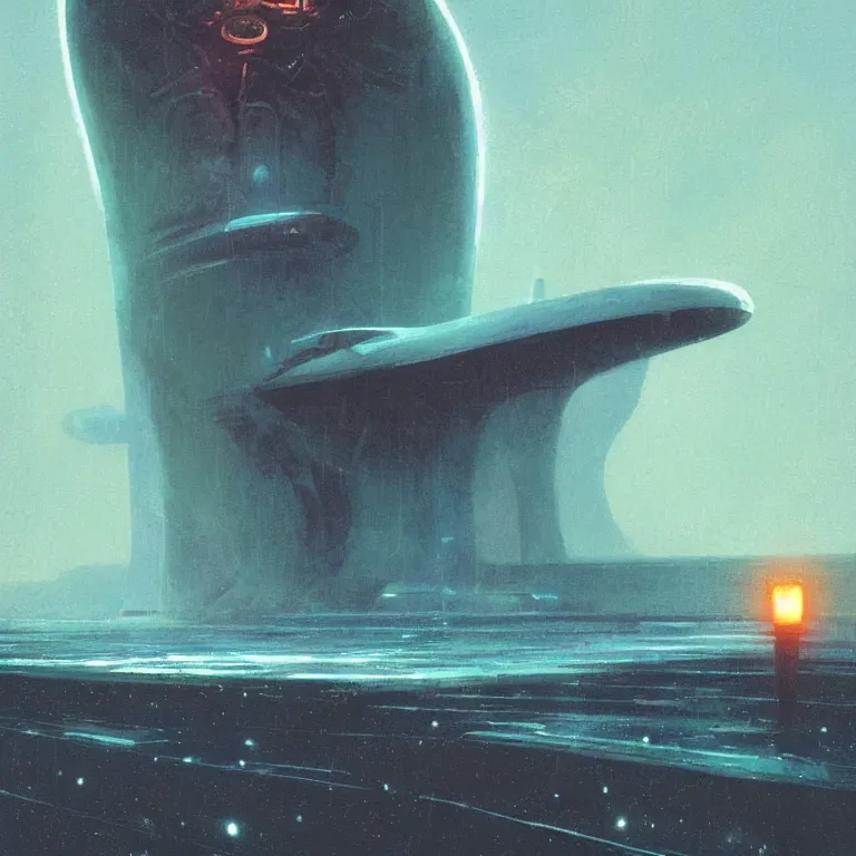 Prompt: nautilus spaceship dripping wet rising from the ocean, sci - fi concept art, by john harris, by simon stalenhag, by vincent di fate, stunning, award winning