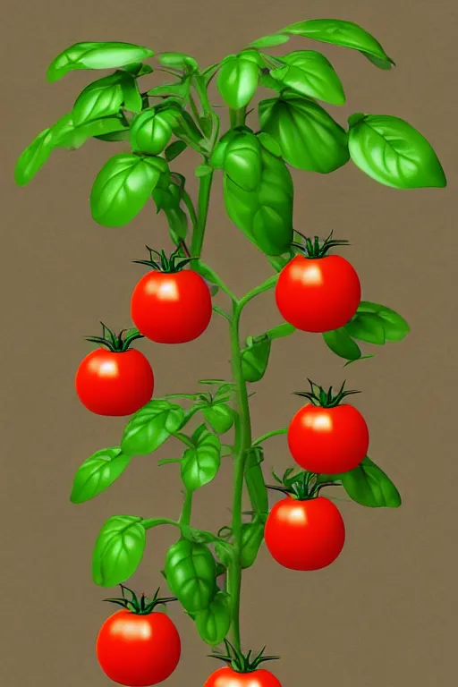 Prompt: a potted tomato plant with an ethernet connection, its leaves and tomatoes form a web developer interface for html 5 iot web 2. 0, very detailed digital painting trending on artstation