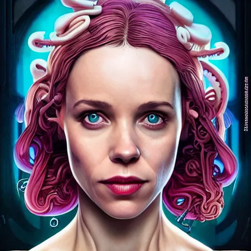 Image similar to Lofi BioPunk portrait rachel mcadams with a octopus Pixar style by Tristan Eaton Stanley Artgerm and Tom Bagshaw