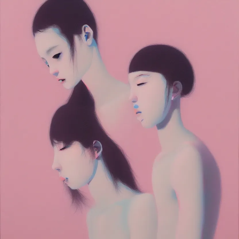 Image similar to neo - pop fine art figurative painting with modern youth culture influences by yoshitomo nara in an aesthetically pleasing natural and pastel color tones