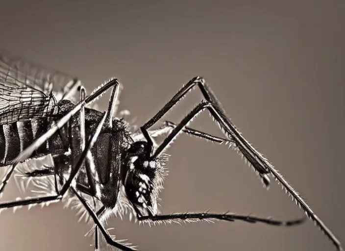 Image similar to close up of mosquito, wildlife photography, nikon d 7 5 0, macro view, super - resolution microscopy, closeup, zoom, shutter speed 1 / 1 0 0 0, f / 2. 8, 3 2 k, ultra - hd, super - resolution, natural lighting, insanely detailed and intricate, hypermaximalist, elegant, ornate, hyper realistic, super detailed