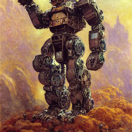 Prompt: highly detailed portrait of an humanoid robotic gorilla mecha, painting by gaston bussiere, craig mullins, j. c. leyendecker, lights, art by ernst haeckel, john william godward, hammershøi,