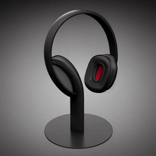 Image similar to headphone stand!!!, futuristic, techno, cyberpunk, product design, 3 d render, concept, fun, swag, cute