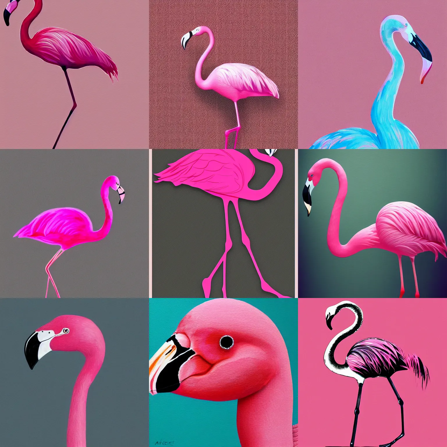 Prompt: a pink flamingo, wearing an atef, highly intricate, award winning art, trending on artstation