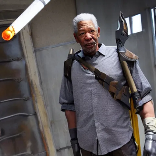 Prompt: morgan freeman as gordon freeman