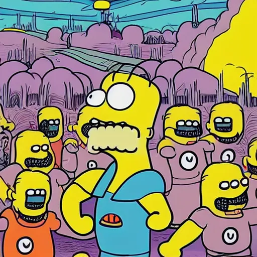 Prompt: the invasion of the aliens and other amusing things by Matt Groening