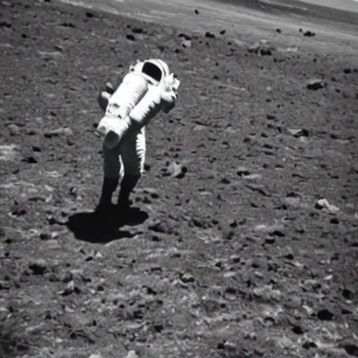 Image similar to photo of steed situated on top of astronaut that standing on all fours