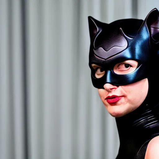 Image similar to Mark Zuckerberg as Catwoman, 105mm, Canon, f/4, ISO 800, 1/200s, 8K, RAW, symmetrical balance, Dolby Vision, Aperture Priority