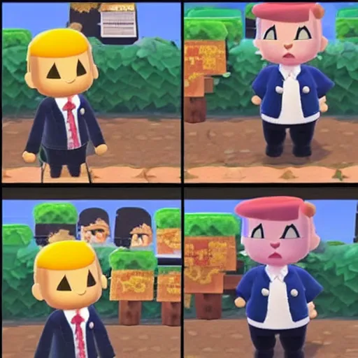 Prompt: Donald Trump in Animal Crossing