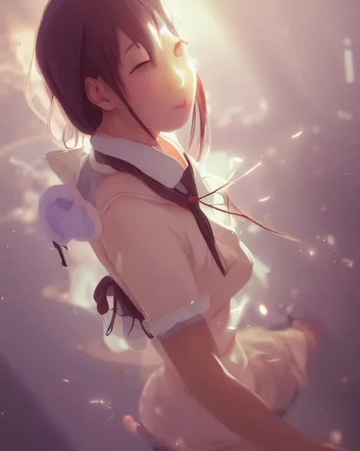 Image similar to a girl cosplaying as sleepytime tea, adorable outfit, full shot, atmospheric lighting, perfectly shaded body, detailed face, by makoto shinkai, stanley artgerm lau, wlop, rossdraws