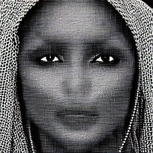 Image similar to A Moroccan woman wearing clothes made of RCA cables, portrait, Taschen, by Hiromix