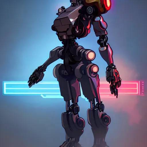 Prompt: a full body character design by artgerm, cushart krenz, ross tran, alphonse mucha. grungy industrial rectangular faceless mech robot wreathed in flame!! bold outline sharp edges. ultra clear detailed. 8 k. elegant, neon colors, dynamic angle, intricate complexity, epic composition, action pose, cinematic lighting masterpiece