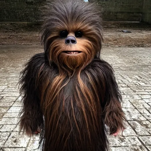 Prompt: a Wookie without any hair