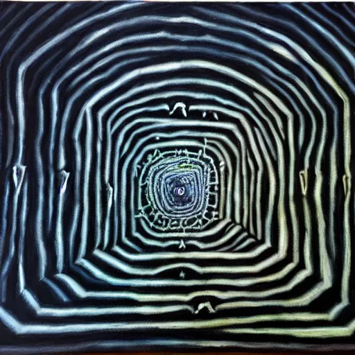 Image similar to dark cavern labyrinth, in the style of oilpainting