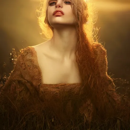 Image similar to photographic portrait of a stunningly beautiful gothic female in soft dreamy light at sunset, by edward robert hughes, annie leibovitz and steve mccurry, david lazar, jimmy nelsson, breathtaking, 8 k resolution, extremely detailed, beautiful, establishing shot, artistic, hyperrealistic, beautiful face, octane render