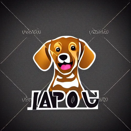 Image similar to an happy dog. Vector logo.