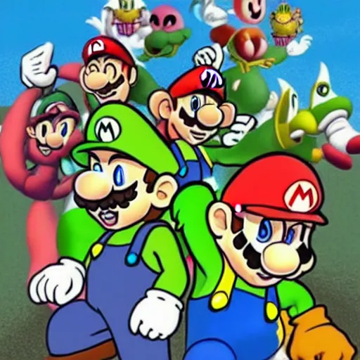 Prompt: Mario bros vitrubian man