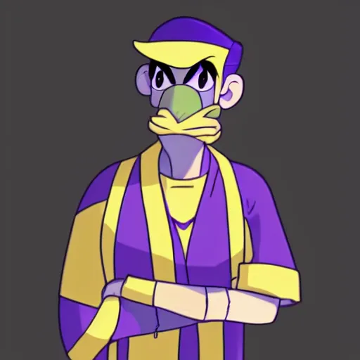 Prompt: a full body portrait of waluigi in aangs clothes, very detailed, high quality, illustration, trending on artstation