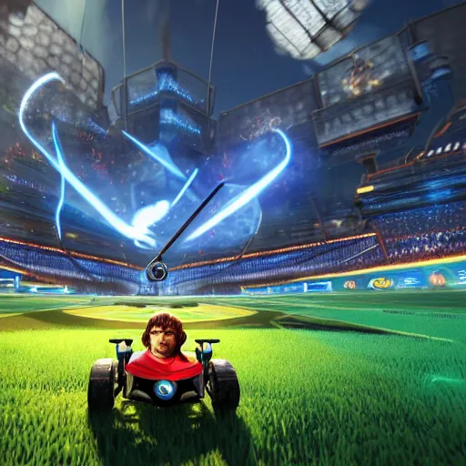 Prompt: Gameplay screenshot of Tyrion Lannister in Rocket League, Unreal Engine, by Christopher Balaskas and artgerm, vibrant, digital art, landscape, studio lighting, model, realism, 4k