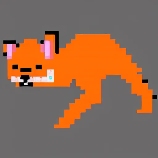 Image similar to a shiba inu wearing an orange hoodie, pixel art