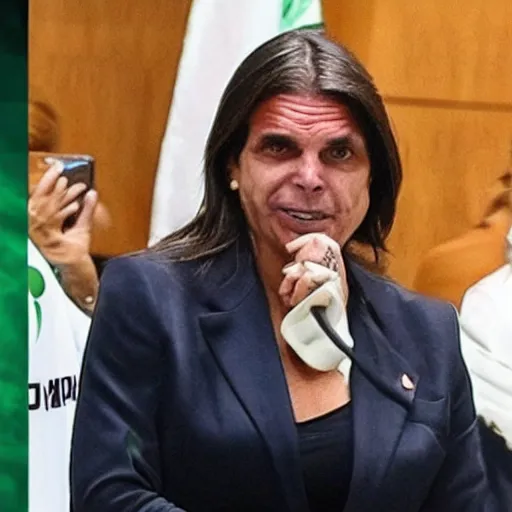 Prompt: jair bolsonaro as a woman