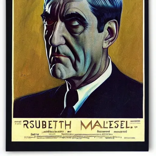 Prompt: surrealist painting of robert mueller!!! standing with folded arms, czech movie poster by j. c. leyendecker and diego rivera