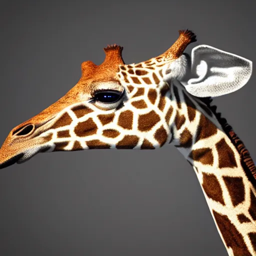 Image similar to a highly detailed portrait of a humanoid giraffe in a blue cloak, artstation, deviantart, professional, unreal engine 5, photorealistic