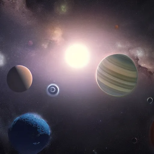 Prompt: ultraRealistic 4k color picture of Planets stars and universe Realistic lighting