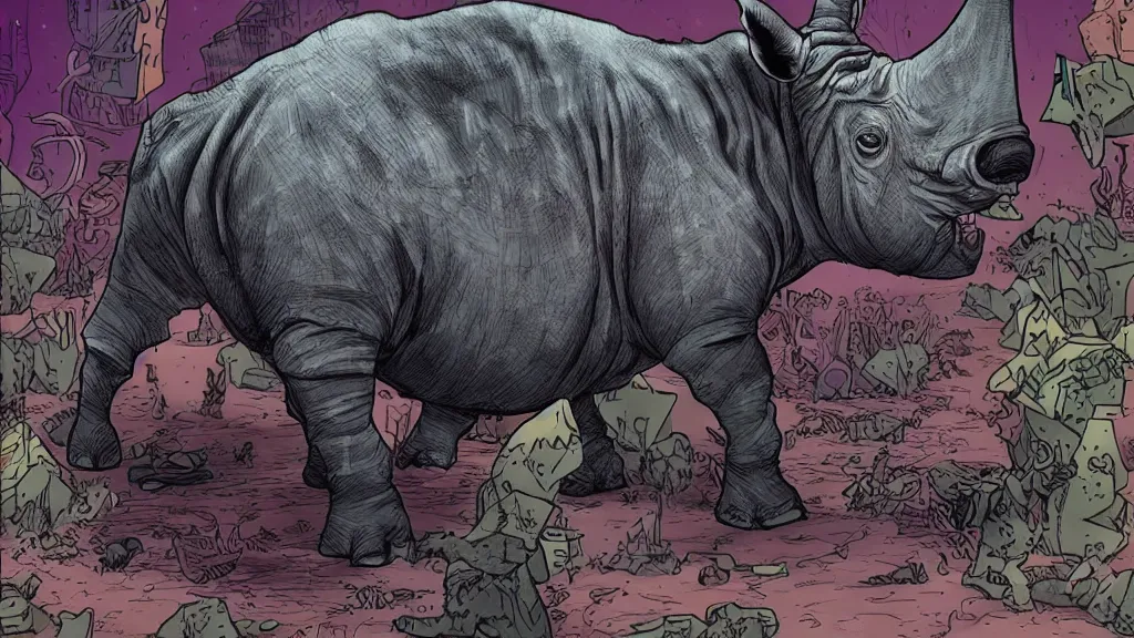 Prompt: flupunk amazing rhinoceros nightmare