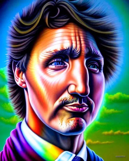 Prompt: detailed portrait of justin trudeau colorful socks!!! by tomasz alen kopera and peter mohrbacher and johanna martine! and margaret keane! coherent luminescent