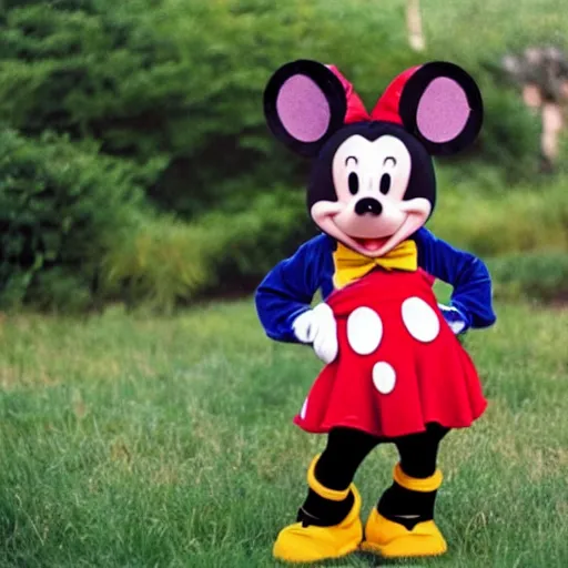 Prompt: Eeyore dressed as Mickey Mouse