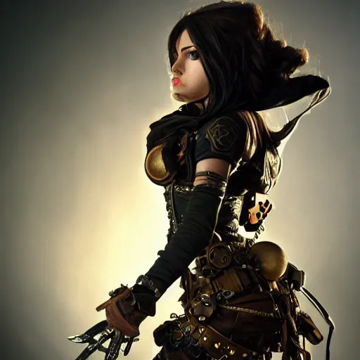 Prompt: steampunk rogue highly detailed, dramatic lighting, cinematic, 4k