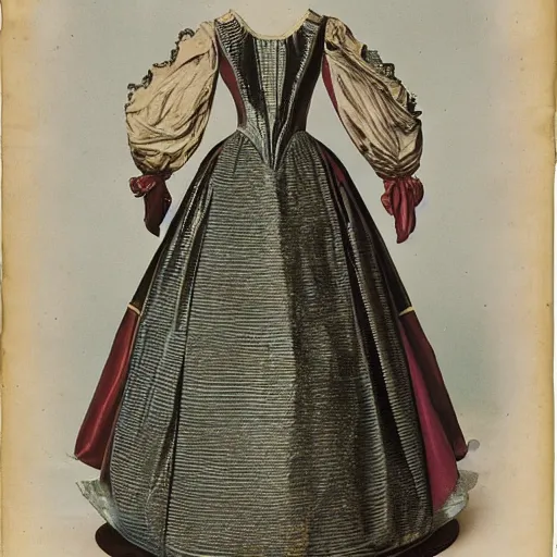 Prompt: a quasar crinoline dress of the cosmic 18th century