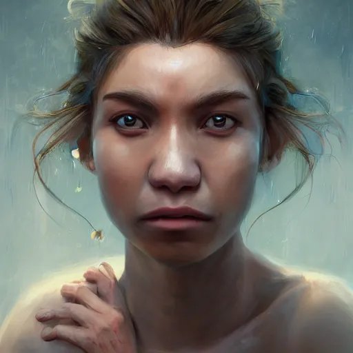 Image similar to portrait of a monkey crying , digital art by Mandy Jurgens and Irina French and Heraldo Ortega and Janice Sung and Julia Razumova and Charlie Bowater and Aaron Griffin and Jana Schirmer and Guweiz and Tara Phillips and Yasar Vurdem and Alexis Franklin and Loish and Daniela Uhlig and David Belliveau , hyperdetailed, artstation, cgsociety