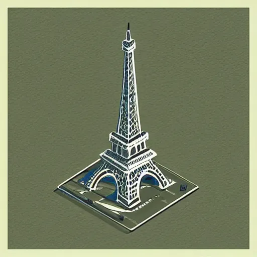 Prompt: “isometric eiffel tower”