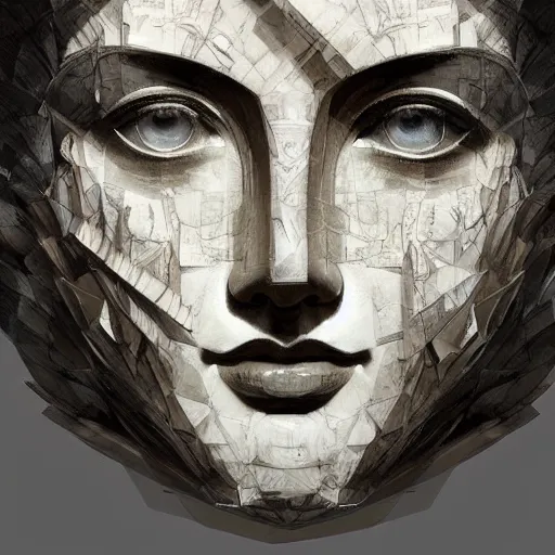Image similar to A digital masterpiece illustration concept art of fractured obsidian greek statue of a very beautiful goddess fixed with kintsugi, beautiful eyes, symmetrical face, symmetrical body, greek doric ionic corinthian base, taiga landscape + inspired art by by WLOP + Extremely detailed and intricate complexity + epic composition, magical atmosphere, cinematic lighting + wide long shot, wide angle + trending on artstation + 8k
