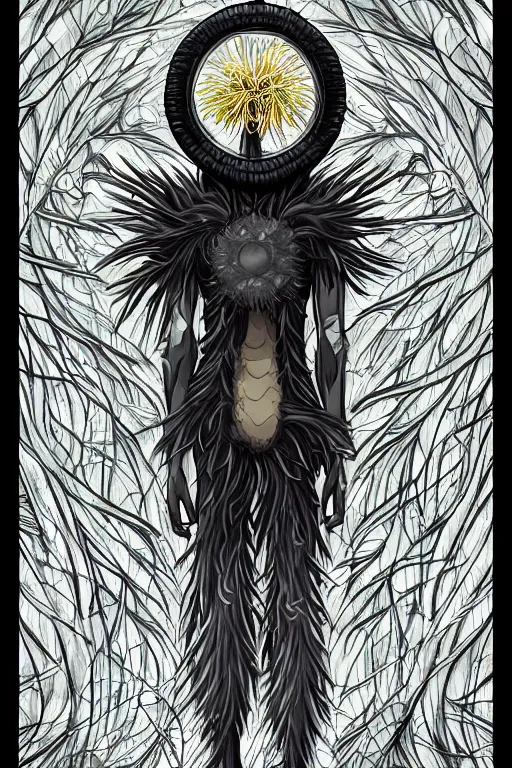 Prompt: dandelion monster anime male, symmetrical, highly detailed, digital art, sharp focus, trending on art station