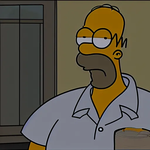 Prompt: Homer Simpson in the wire