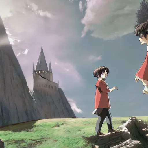 Image similar to film still of Harry potter and the philosopher's stone Artwork by Dice Tsutsumi, Makoto Shinkai, Studio Ghibli