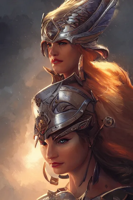 Image similar to amazon valkyrie athena, d & d, fantasy, portrait, highly detailed, headshot, digital painting, trending on artstation, concept art, sharp focus, illustration, art by artgerm and greg rutkowski and magali villeneuve