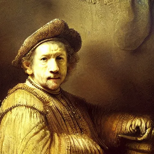 Prompt: Rembrandt painting illustrating metaphorically when you focus on you, you grow. Then you focus on shit, shit grows